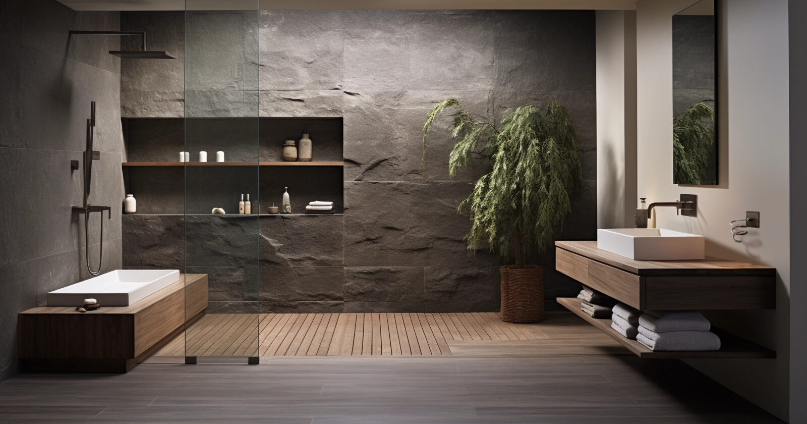 Badezimmer-Design Naturmaterialien