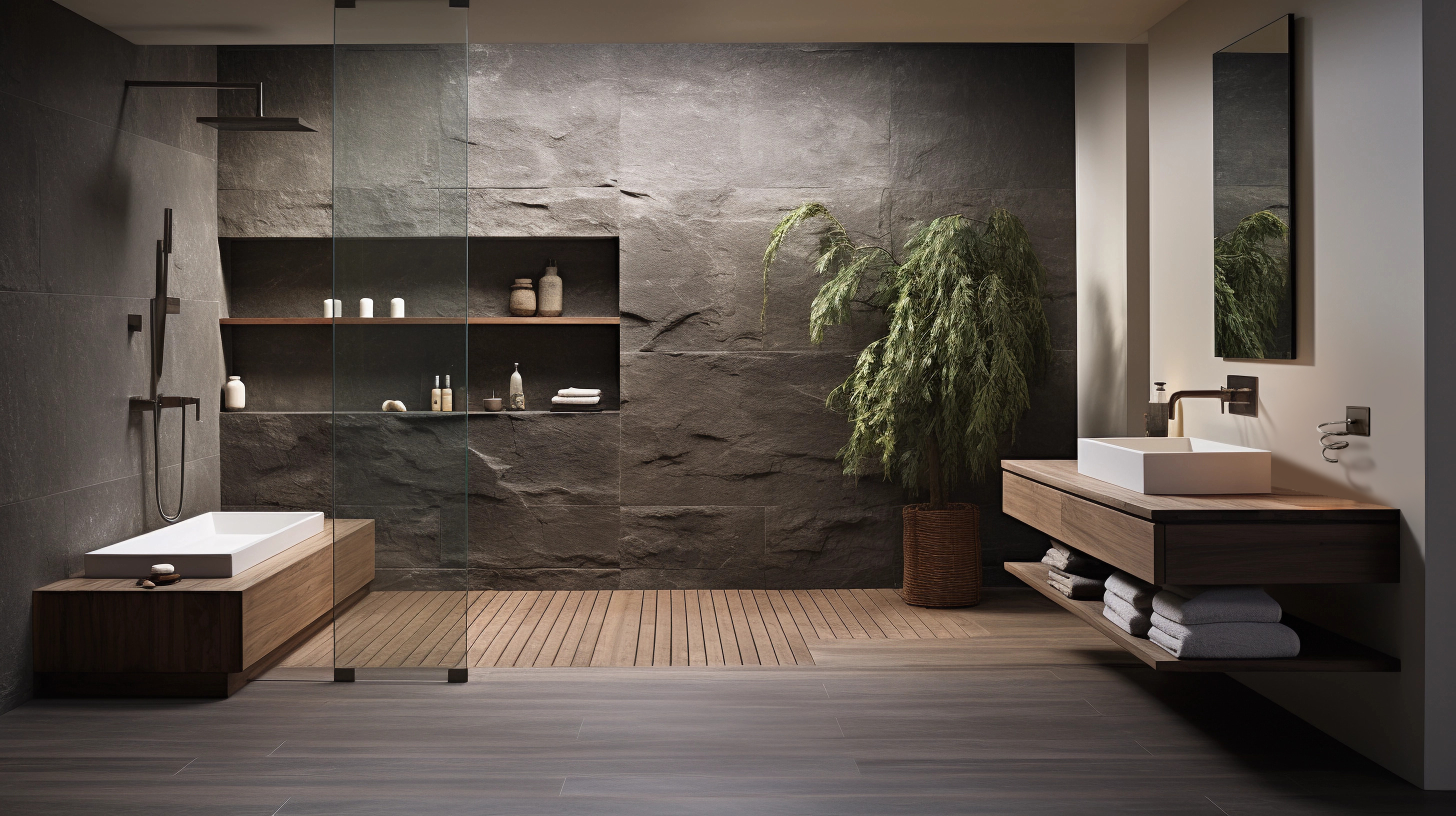 Badezimmer-Design Naturmaterialien